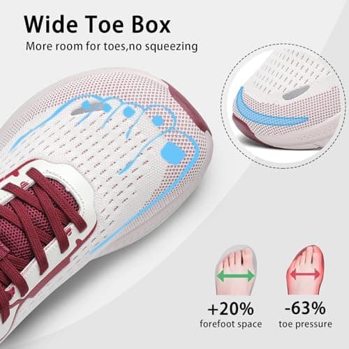 Wirpex Women's Wide Toe Box Walking Shoes–Non Slip Comfortable Cushioned Fashion Sneakers for Bunions Lightweight Zero Drop Tennis Running Shoe with Roomy Fit Beige Size 10.5 - Thumbnail 4