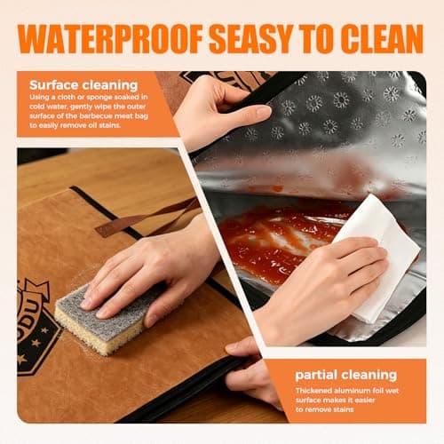 Sufkodu 21in Insulated BBQ Blanket for Resting Meat, Heavy-Duty Meat Resting Bag with Wide Mouth for Briskets, Pork, Turkey, Moisture Retention - Smoker Accessories, BBQ Gifts for Men - Thumbnail 6