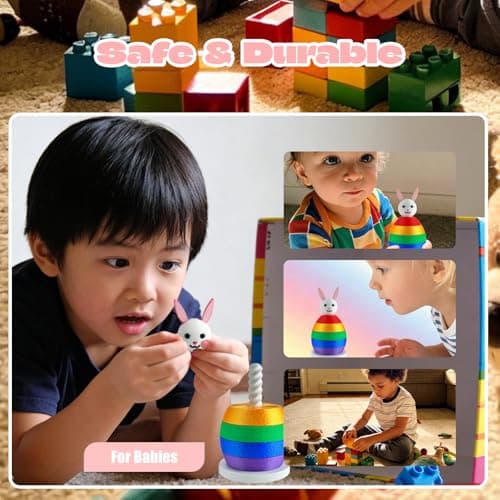 PDUODOU Easter Stacking and Eggs Toy PLA Sensory Montessori Toys Building Blocks for Infant Toddler Early Development - Thumbnail 5