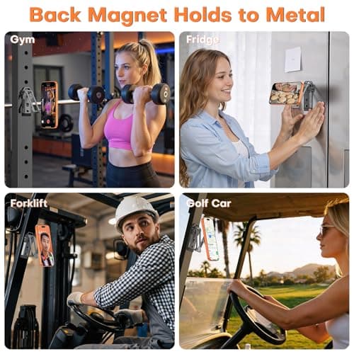 OMOTON TP06 [Equipped Lanyard] for MagSafe Tripod Hook with Magnet Back & Arca-Swiss Base, 360°Rotating with 1/4" Screw, Magnetic Phone Tripod for iPhone 17/16 Pro Max Air Fits Vlog, Travel, Gym - Thumbnail 4