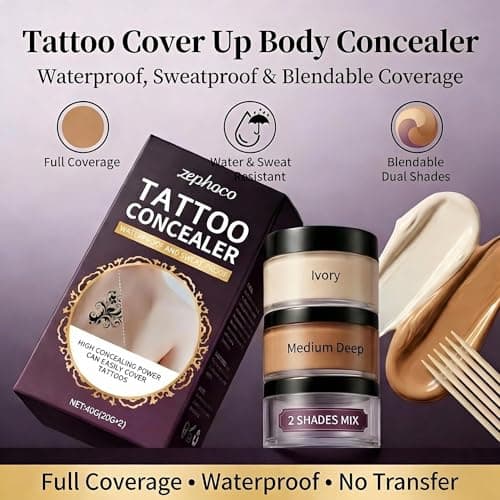 Tattoo Cover Up Makeup Waterproof, Full Coverage Body Concealer - Thumbnail 2
