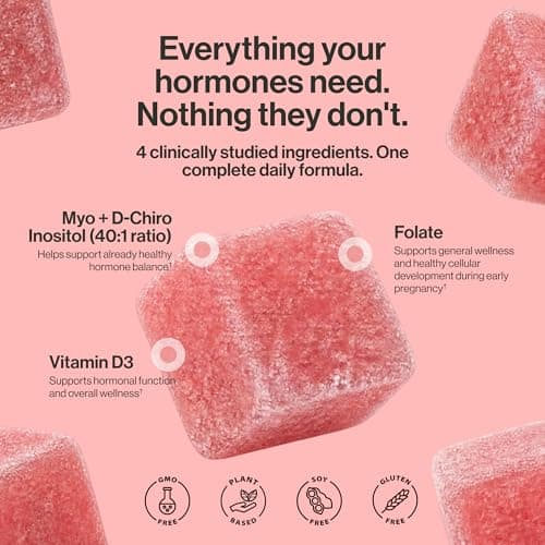 kindnature Myo-Inositol & D-Chiro Inositol Gummies with Vitamin D & Folate - Ideal 40:1 Ratio - 30 Day Supply - Thumbnail 6
