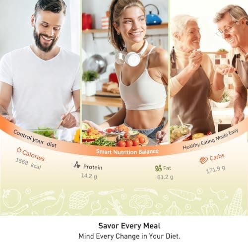 Smart Food Scales Calorie Counting Nutrition Food Scale with Free App & Bluetooth,Tracks 23 Nutrients,Dual Display with Nutrition Info,Offline Mode–for Calorie Control,Weight Loss &Fitness - Thumbnail 5