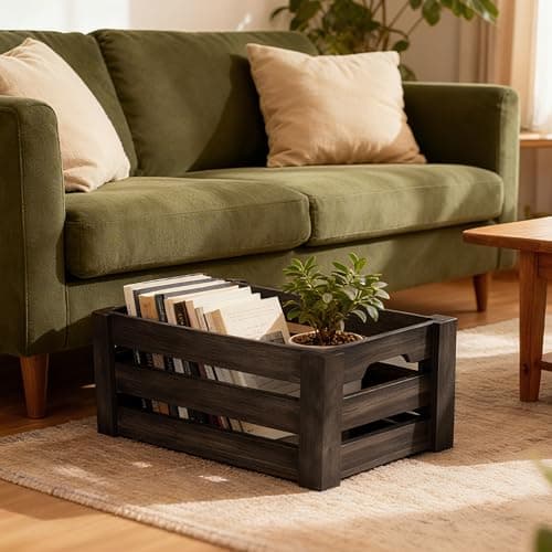 HFYFYXGS Wooden Crates for Storage and Display - Set of 3 Heavy Duty Nesting Wood Crates, Rustic Farmhouse Decorative Storage Boxes for Shelves, Pantry & Home Organization (L/M/S) - Thumbnail 4