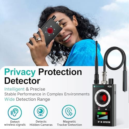JMDHKK Hidden Camera Detector, Bug GPS Tracker Detector – RF Camera Finder for Hotel, Travel, Car, Office, Home Privacy Protection - Thumbnail 2
