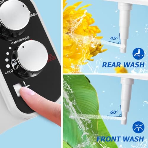 DooLv Hot and Cold Bidet Attachment for Toilet, Ultra-Slim Bidet Attachment Warm Water, Non-Electric Adjustable Pressure Self Cleaning Sprayer Nozzle Control for Posterior, Feminine Wash - Thumbnail 3