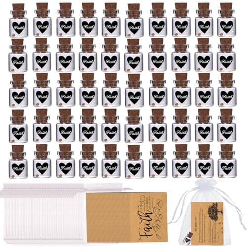 Bulk 50 Have a Little Faith Card Christian Gifts for Women, School Church Wedding Baptism Unique Christian Religious Inspirational Gifts for Women Men(Heart-50)