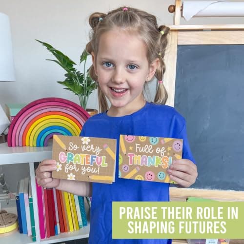 Hadley Designs 24 Teacher Thank You Cards with Envelopes - 6 x 4 Teacher Appreciation Cards Bulk, End of School Year, Graduation 2026, Teachers Appreciation Week, Thank You Teachers Card from Student - Thumbnail 4