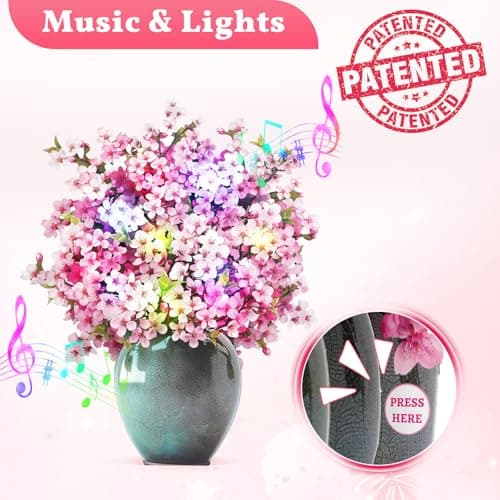 APOTODITO Cherry Blossom Card with Lights and Music, Mother’s Day Card Valentine’s Day Card for Women Mom Wife - Thumbnail 3
