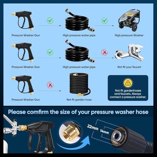 Saker Foam Cannon Dual Connector Accessory for Pressure Washer Kit,with Foam Cannon Dual Connector,Pressure Washer Gun for Car Washing and Cleaning,5 Power Washer Sprayer Nozzles - Thumbnail 3