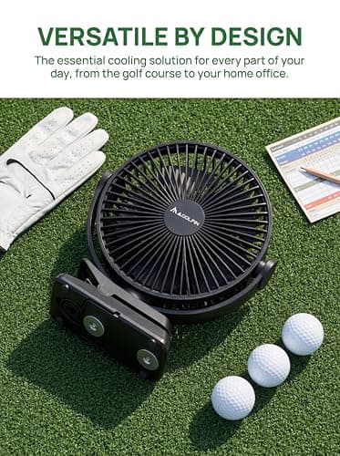 8-inch Magnetic Clip on Fan for Golf Cart, 12000mAH Battery Operated Portable Fan with 5 Speeds, LED Lantern, Magnetic Base, Compatible with EZGO Club Car Yamaha, Ideal Golf Cart Accessories - Thumbnail 5