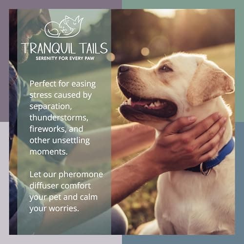 Tranquil Tails Calming Pheromone Diffuser for Dogs, Anxiety Relief with a Gentle Fragrance, Includes 3 Scented Pads - Thumbnail 3