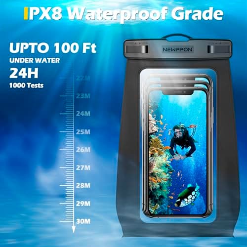 4 Pack Floating Waterproof Phone Pouch - Float Clear Cell Holder Protector with Lanyard - Universal Large Floatable Water Proof Dry Bag Case for iPhone 17 Pro Max Samsung Galaxy - Beach Swimming Pool - Thumbnail 5