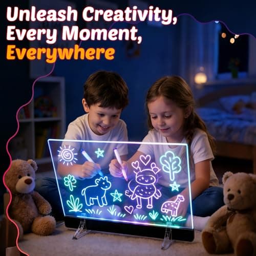 16'' Rechargeable LED Drawing Board for Kids, Light Up Drawing Tablet for Girls Boys, Cordless Drawing Pad Arts Crafts for Kids Ages 8-12, Easter Birthday Gifts for 5 6 7 8 Year Old Girls - Thumbnail 3