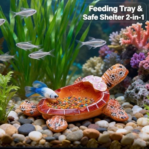 PepFurSt Sea Turtle Figurines-Fish Tank Decorations- Turtle Tank Decorations- Aquarium Decor - Decorative Tray for Holding Small Items (Orange) - Thumbnail 4