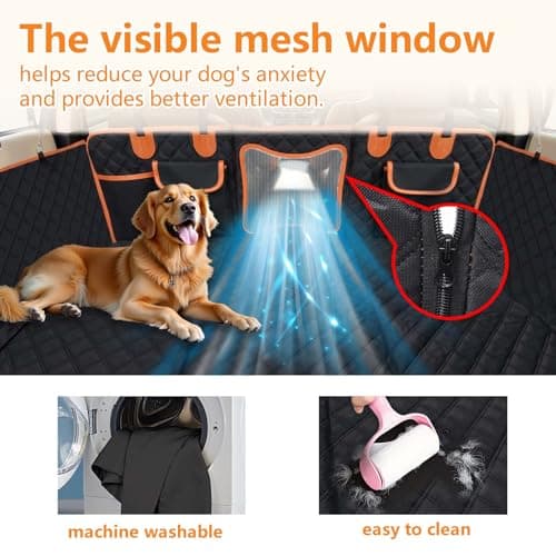 Back Seat Extender for Dogs,Dog Car Seat Cover for Back Seat with Hard Bottom Holds 500 lbs,Car Seat Protector,Waterproof Extender for Dogs,Dog HammockPet Bed for Full-Size Cars,SUVs, Small Trucks - Thumbnail 5