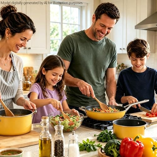 3-Piece Ceramic Nonstick Cookware Set- PFAS/PTFE/PFOA-Free, Interior & Exterior Ceramic Coating -Easy to Clean- Kitchen Storage - Thumbnail 3