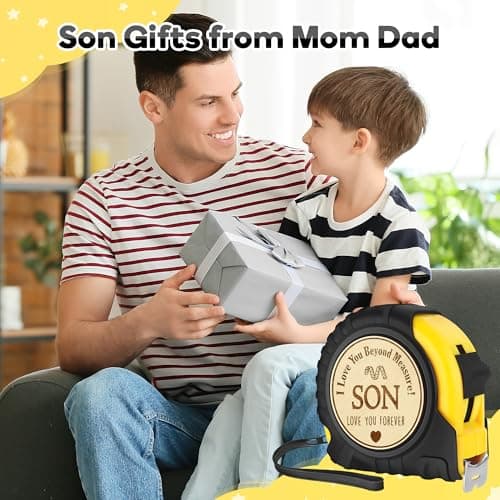 Fathers Day Birthday Gifts for Son from Mom Dad, To My Son Graduation Gifts for Kids Teens Adult Son in Law Bonus Step, I Love You Presents Ideas from Mother Father to Son Tape Measure 25FT Tool Gifts - Thumbnail 6