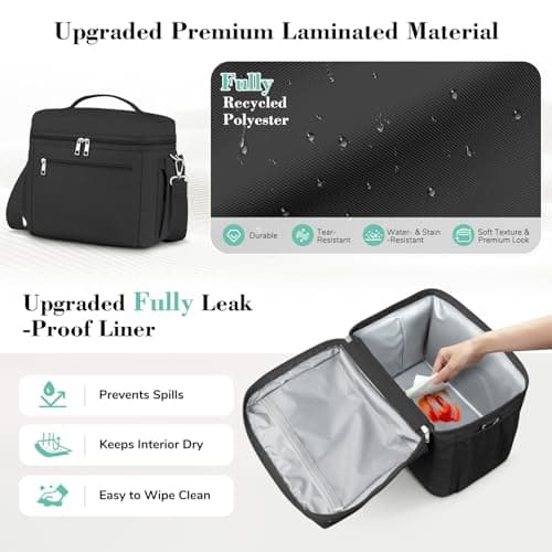 DALINDA Lunch Bag Women,Insulated Lunch Bags Cooler Bag Lunch Box Leak-Proof Lightweight for Picnic,Grocery,Beach,Camping,Travel,Work - Thumbnail 5