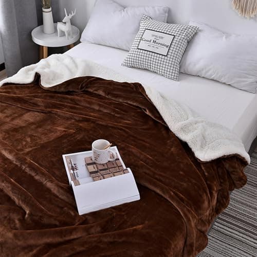 Sherpa Fleece Throw Blanket for Couch - Super Soft Cozy Fuzzy Plush Blankets for Winter, Reversible Thick Warm Blanket for Bed, Sofa, Living Room，Curry, 60x80 Inches - Thumbnail 2