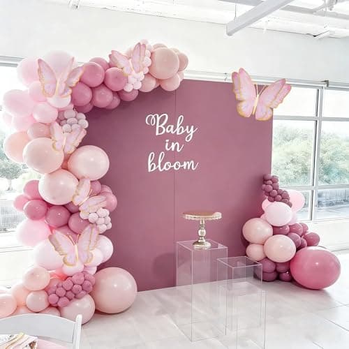 Mverse 3D Butterfly Wall Decor - Gold Paper Butterflies Sticker for Balloon Arch Garland & Cake Topper - Removable Mural Decals for Baby Shower, Wedding, Nursery & Girls Room Decoration (Pink) - Thumbnail 3
