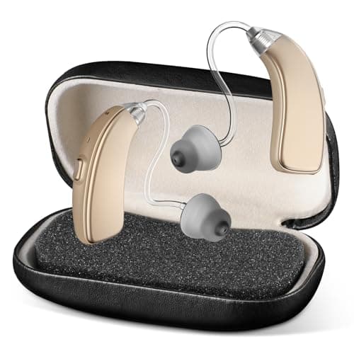 Blue Deer Hearing Aids, Hearing Aids for Seniors, Rechargeable Hearing Aid with Noise Cancellation, 5-Level Button Volume Control, OTC Hearing Amplifier for Moderate Hearing Loss