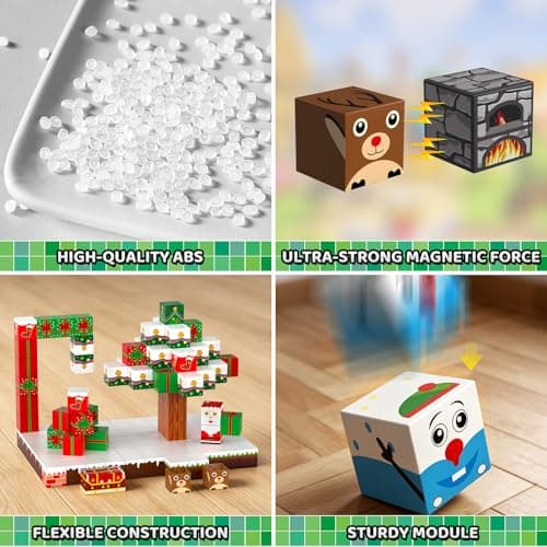 QiqoPoyee Magnetic Building Blocks Set, 180PCS Magnetic Tiles for Kids, Upgraded Mini Magnetic Cubes, STEM Magnet Tiles Toys,Magnetic Blocks Birthday Gifts for Boys & Girls Ages 3+ - Thumbnail 4