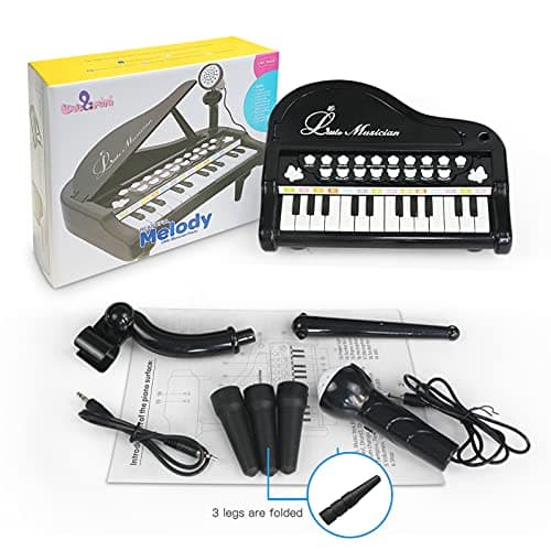 Love&Mini Toddler Piano - 24 Keys Black Baby Piano Toys with Microphone, Birthday Gifts for 3+ Year Old Girls and Boys - Thumbnail 6
