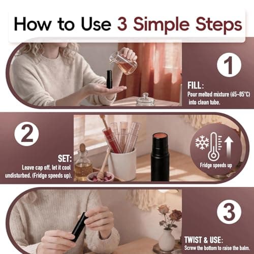 Pilloze 50pcs Lip Balm tubes Empty, 5.5ml (3/16 Oz), Black Lip Balm Container Bulk with Caps, Perfect for Kip Balm, Lip Gloss,Eeodorant, Chapstick, BPA Free & Leak Free, Portable (50, Black) - Thumbnail 4