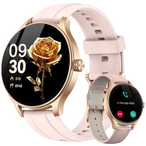 Smart Watch for Women (2 Bands), 1.27” HD Touchscreen Fitness Tracker with Bluetooth Calls, 105+ Sports Modes, Heart Rate/SpO2/Sleep Monitor, IP68 Waterproof, Smartwatch Gift for Wife Mom Girlfriend