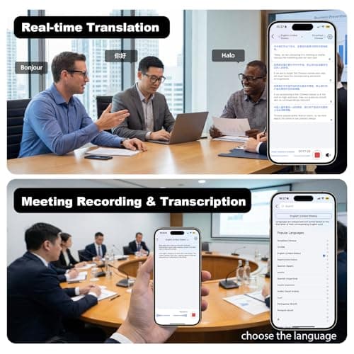 AI Smart Audio Translation Glasses with Real-Time Language Translation 139 Languages via App, Bluetooth Open-Ear Eyewear, AI Assistant, Photochromic Sunglasses, Meeting Recorder for Travel Business - Thumbnail 3