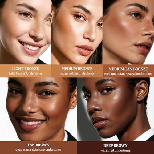HECI BEAUTY Cream Bronzer with Brush, Creamy & Highly Pigmented Formula, Blendable Cream Contour Makeup with a Natural, Matte Finish - Buildable Formula for Shimmer-Free, Medium tan, 0.7 Oz - Thumbnail 5