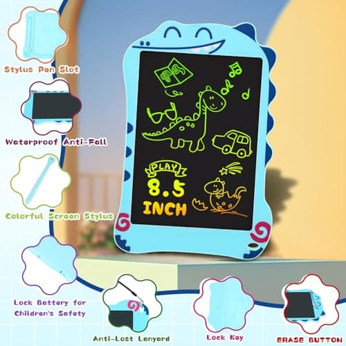 LCD Writing Tablet for Kids, Dinosaurs Drawing Pad Doodle Board for Kids, Colorful Toddlers Toys Drawing Board, Educational Toys for Boys Girls 3 4 5 6 7 8 Year Old Christmas and Birthday Gifts - Thumbnail 2