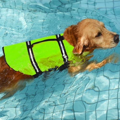 Doglay Dog Life Jacket with Rescue Handle, Dog Life Vest for Swimming Boating, Adjustable Reflective Puppy Swim Vest with Superior Buoyancy for Small Medium Large Dogs - Thumbnail 4