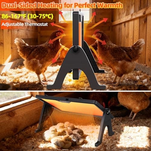 Gyrivav Brooder Plate for Chicks with Remote Control, Double-Sided Chick Heat Plate, Night Light, 4 Timer Modes, LED Light, Adjustable Angle & Temp Display, 180W for Chicks/Ducks/Cats/Dogs (Black) - Thumbnail 3