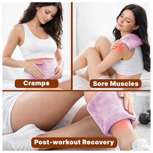 Microwavable Heating Pad for Period Cramps, Heating pad–Machine Washable Cover-Heating Pad, Portable Menstrual Microwave Heating Pad- Unscented (Pink Pillow) - Thumbnail 6