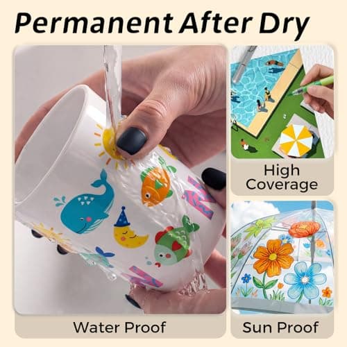 Funto ClickLink Refillable Acrylic Paint Markers, Brush Tip Acrylic Paint Pens with Visible Ink Refills, Custom Dual-Color Snap Design, Quick-Dry Paint Markers for Rock, Wood, Glass, Canvas - Thumbnail 4