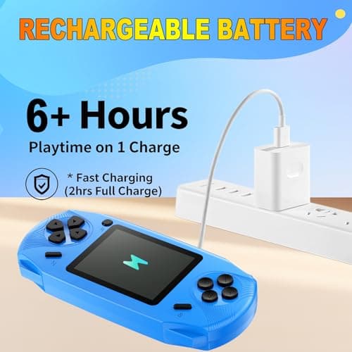 Beijue 16 Bit Handheld Games for Kids Preloaded 220 Retro Video Games with 3.0'' Large Screen Portable Rechargeable Electronic Gaming Player Toy Gifts for Boys Girls (Blue) - Thumbnail 4