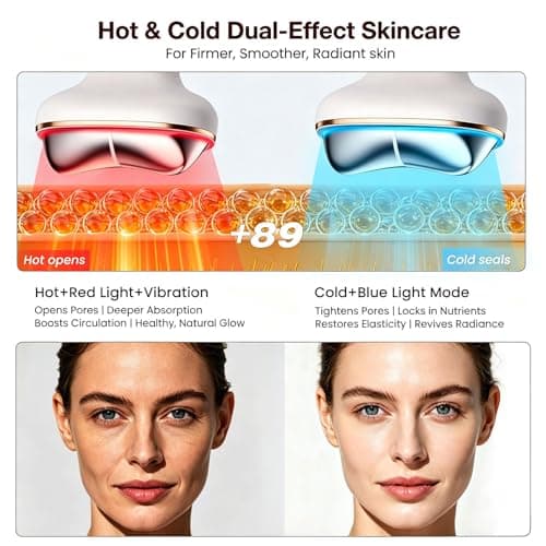 RFVDC Cold Heated Electric Gua Sha, Facial Neck Lymphatic Drainage Sculpting Tool, Cooling Depuffing Wand for Puffy Face, 7-in-1 LED Red Light Face Massager for Lifting, Contouring, Firming - Thumbnail 3