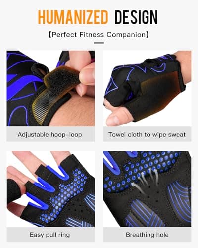 ATERCEL Cycling Gloves, Bike Gloves for Men Women, Bicycle Gloves for Cycling, Workout, Gym, Training, Weight Lifting Outdoor, Dirt Bike, Mountain Bike, and Riding (Blue, Large) - Thumbnail 5
