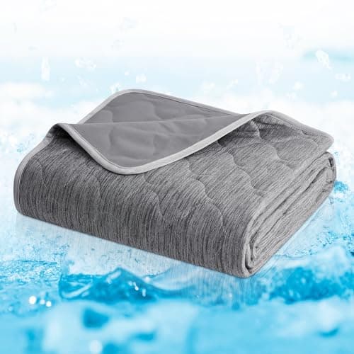 Cozy Bliss Deluxe Leakproof Cooling Blanket for Large Dogs Q-Max 0.46, Soft & Durable Washable Pet Cooling Mat for Hot Weather, Livingroom, Couch & Bed Protector for Cats, Charcoal Grey, 40"x60"