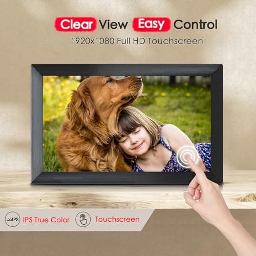 Digital Picture Frame, Frameo 15.6 inch Large Digital Photo Frame WiFi, 1920 * 1080 IPS FHD Touchscreen, 32GB Storage, Instant Share Photo Video, Gift for Mom - Thumbnail 5