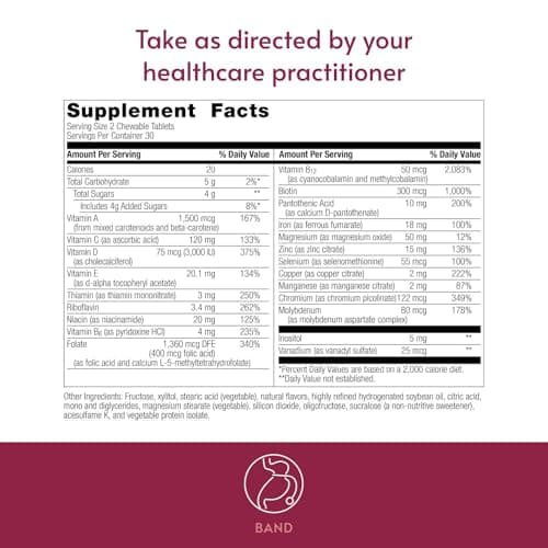 Bariatric Advantage Chewable Multi RP Multivitamin - for Bariatric Surgery Patients - with Iron, Copper, Vitamin C, A, Zinc & More - 100% DV of 18 Nutrients - Mixed Fruit - 60 Count - Thumbnail 4