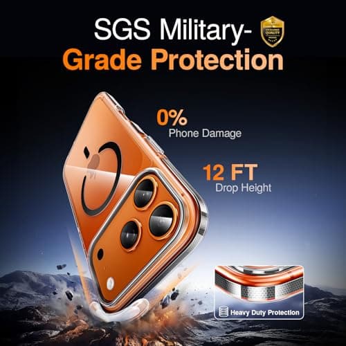 SMARTDEVIL for iPhone 17 Pro Case with 2 Screen Protectors, [Compatible with Magsafe][Anti-Yellowing][Military-Grade Protection] Shockproof Slim Magnetic Phone Case with Black Border Design - Thumbnail 2