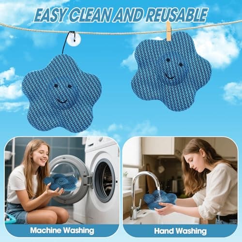 MTWEAR Hot Tub Scum Absorber, Hot Tub Accessories，Hot Tub Scum Sponge for Hot Tub Oil Absorbing Sponge for Hot Tub Skimmer, Hot Tub Sponge Scum Remover (Flower) - Thumbnail 5