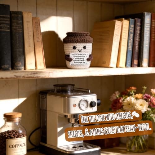 Teacher Nurse Appreciation Gifts for Women Men Coffee Lovers Thank You Gifts for Women Man Coworkers Employee Volunteer Birthday Appreciation Gift Handmade Crochet Coffee Cup Small Baskets for Gift - Thumbnail 4