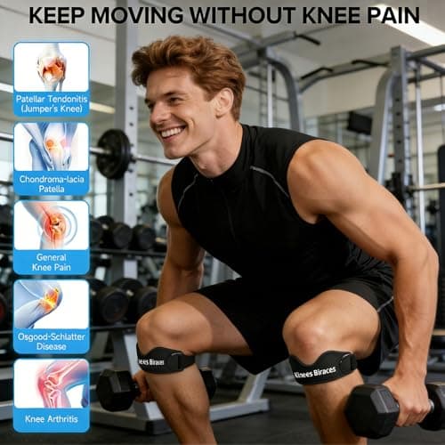 2-Pack Silicone patellar tendon support strap. Built-in Meniscus Protection Bar, Offers Relief from Meniscus Tear and Knee Pain. apply to Running Hiking Basketball Gym Fitness Tennis Badminton Cycling.Professional Knee Brace.patella straps,knee brace for women - Thumbnail 2