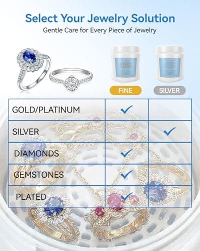 BCOM Jewelry Cleaner, Ring Cleaner pH-Balanced Gentle Formula, Effective Jewelry Cleaner Solution for Gold, Platinum, Diamonds & Most Gemstones, Great for Rings, Necklaces, Bracelets & Earrings (10oz) - Thumbnail 4