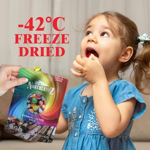 NORTHLANDZ Freeze Dried Candy | RAINBOW CRUNCH SOUR | Pack of 10 | Tangy Assorted Fruit Flavors | 1.5oz/each | Unique Crunchy Texture | Ideal Snack or Gift - Thumbnail 5