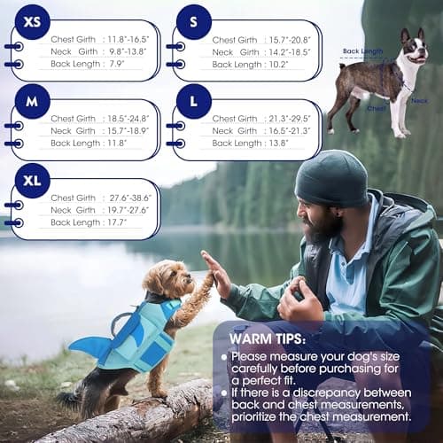 Dogcheer Shark Dog Life Jacket, High Buoyancy Dog Life Vest with Removable Foam Panels, Rescue Handle & Reflective Stripes, Dog Swimming Vest for Swim-Loving, Beginner, Senior & Weak Dogs, Blue XL - Thumbnail 6